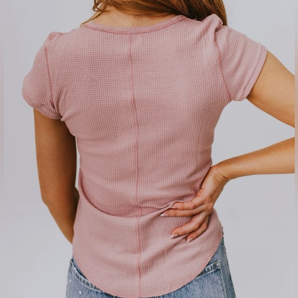 Lucy Avenue Short Sleeve Henley Top - Picture 3 of 9